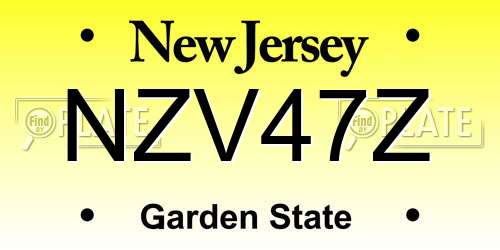 NZV47Z New Jersey License Plate