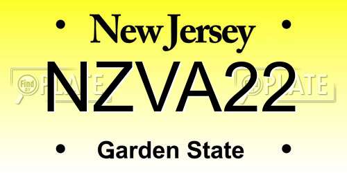 NZVA22 New Jersey License Plate