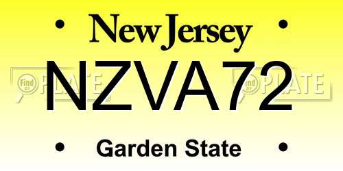 NZVA72 New Jersey License Plate