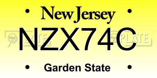 NZX74C New Jersey License Plate