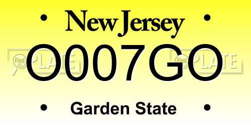 O007GO New Jersey License Plate