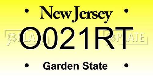 O021RT New Jersey License Plate