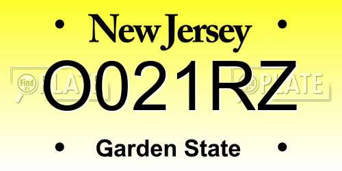 O021RZ New Jersey License Plate