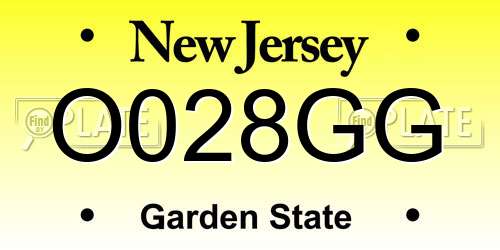 O028GG New Jersey License Plate