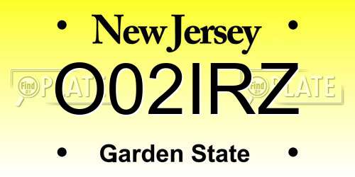 O02IRZ New Jersey License Plate