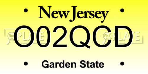 O02QCD New Jersey License Plate