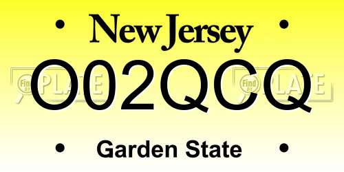 O02QCQ New Jersey License Plate