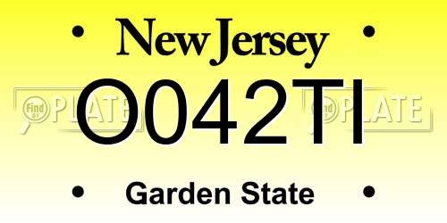 O042TI New Jersey License Plate