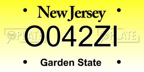 O042ZI New Jersey License Plate