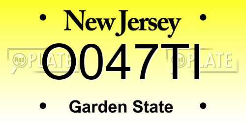 O047TI New Jersey License Plate
