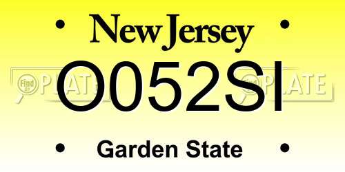 O052SI New Jersey License Plate