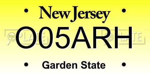 O05ARH New Jersey License Plate