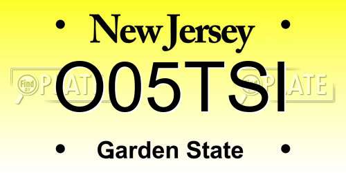 O05TSI New Jersey License Plate