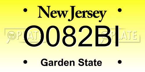 O082BI New Jersey License Plate