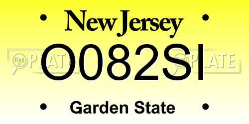 O082SI New Jersey License Plate