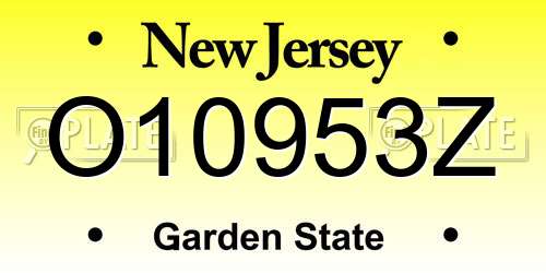 O10953Z New Jersey License Plate