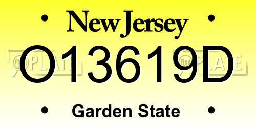 O13619D New Jersey License Plate
