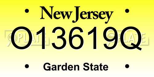 O13619Q New Jersey License Plate