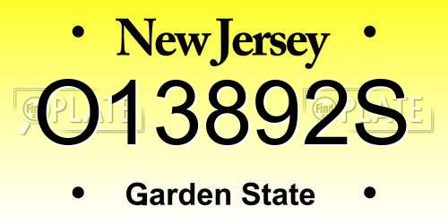 O13892S New Jersey License Plate