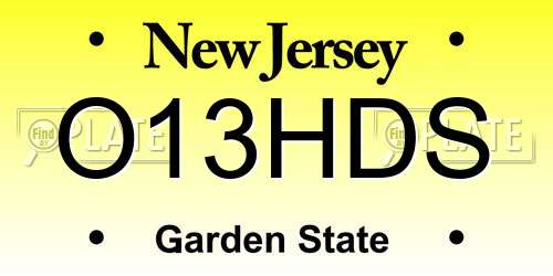 O13HDS New Jersey License Plate