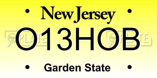 O13HOB New Jersey License Plate