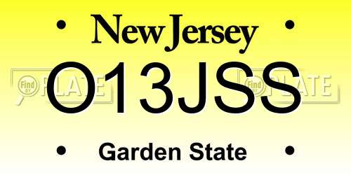 O13JSS New Jersey License Plate
