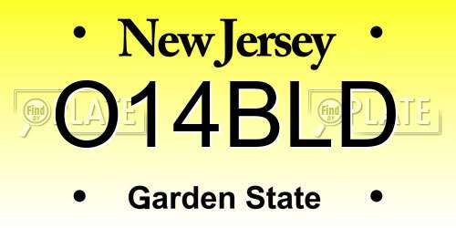 O14BLD New Jersey License Plate