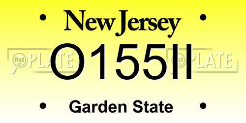 O155II New Jersey License Plate