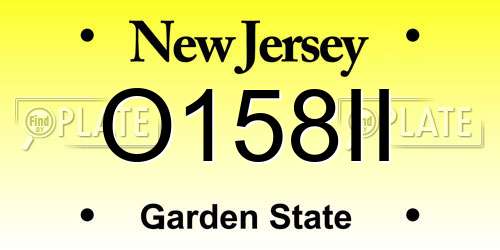 O158II New Jersey License Plate