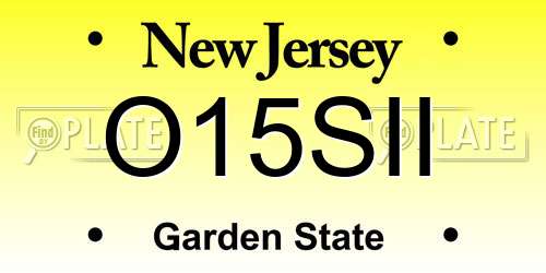 O15SII New Jersey License Plate