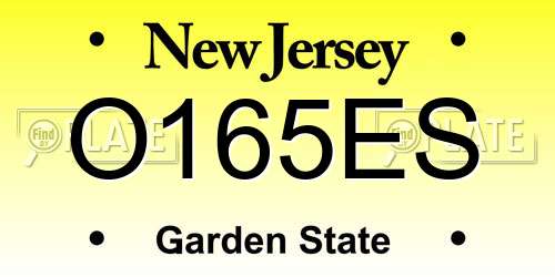 O165ES New Jersey License Plate