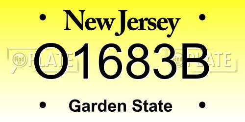 O1683B New Jersey License Plate