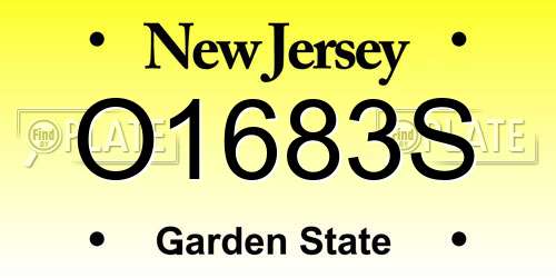O1683S New Jersey License Plate