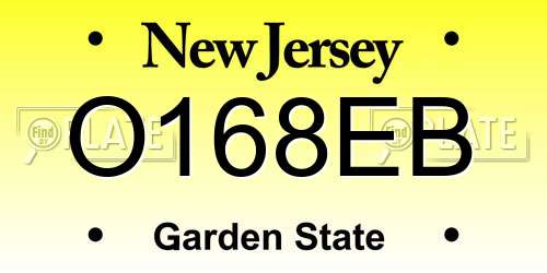 O168EB New Jersey License Plate