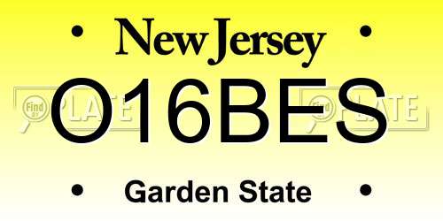O16BES New Jersey License Plate
