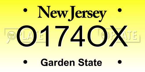 O174OX New Jersey License Plate