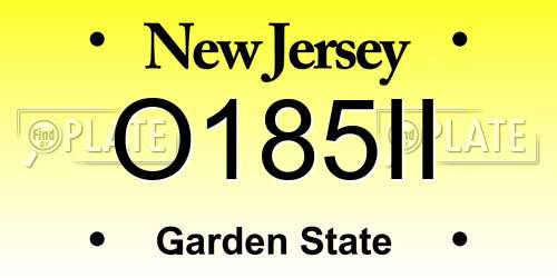 O185II New Jersey License Plate