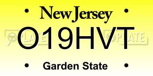 O19HVT New Jersey License Plate