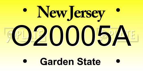 O20005A New Jersey License Plate