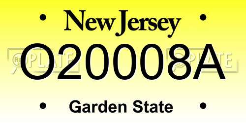 O20008A New Jersey License Plate