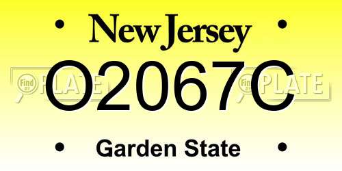 O2067C New Jersey License Plate