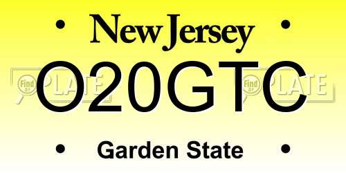O20GTC New Jersey License Plate