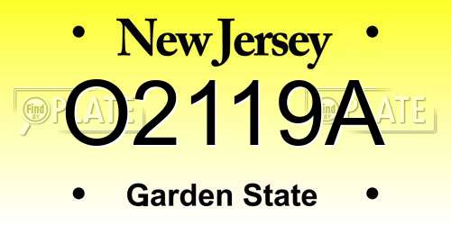 O2119A New Jersey License Plate