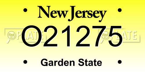 O21275 New Jersey License Plate