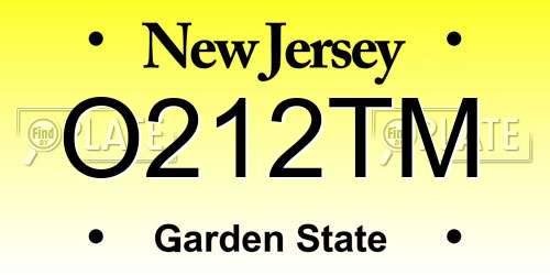 O212TM New Jersey License Plate