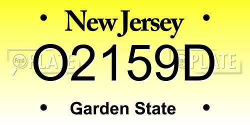 O2159D New Jersey License Plate