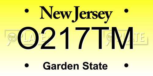 O217TM New Jersey License Plate