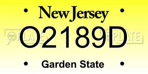 O2189D New Jersey License Plate
