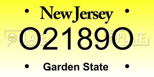 O2189O New Jersey License Plate