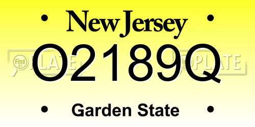 O2189Q New Jersey License Plate